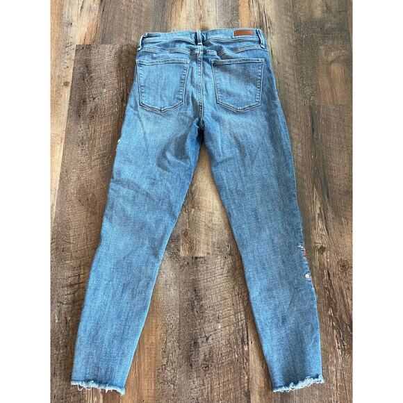 Abercrombie & Fitch Simone Hi-rise Ankle embroidered BOHO jean 29 8R - Picture 2 of 8